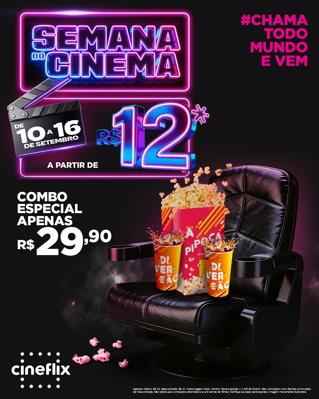 Semana do Cinema no Cineflix Pelotas no Shopping Pelotas